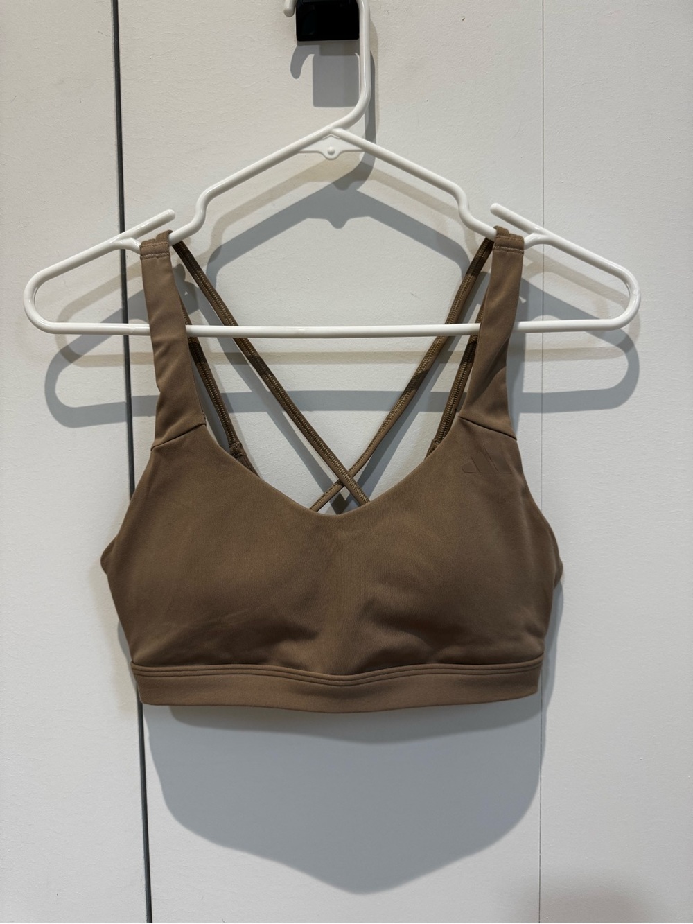 adidas Cross-Back Sports Bra in Brown - Picture 1 of 3